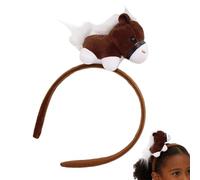 Ruwshuuk Serre-tête pour le Nouvel An chinois - Coiffe en peluche de cheval pour fête de printemps, bandeau animal mignon, pour représentations, fêtes thématiques, activités de festival et