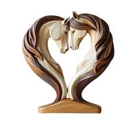 Ruwshuuk Statue Cheval,Cheval en Bois - Sculptures Artistiques Animaux Pose Affectueuse pour Chambre Bébé, Salle d'Exposition, Table à Manger, Bibliothèque, Bureau, Étagère Déco et Table