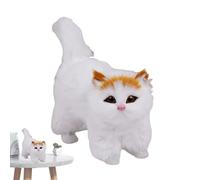 Ruwshuuk Statue de chaton réaliste, jouets en peluche pour chats | Jouets pour chatons en peluche Décorations féines | Ornement décoratif pour animaux en peluche avec chat à fourrure pour la maison