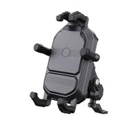 Ruwshuuk Support de téléphone pour moto, support de téléphone portable, support de charge sans fil, base de montage avec pince pour scooter ATV Dirtbike Bycing Cycling Roue dentée
