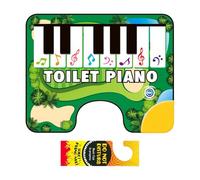 Ruwshuuk Tapis de toilette avec clavier de piano, tapis sonore électronique pour salle de bain, clavier musical amusant, tapis de toilette avec arrêt automatique