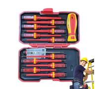 Ruwshuuk Tournevis isolé pour électricien - Jeu de tournevis à pointe magnétique isolée - Ensemble d'outils isolés avec magnétiques en acier au chrome-vanadium 13X -