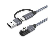RUXELY 2-en-1 USB C Câble de Charge pour Casque Shokz 1.2M 2 Pack | Chargeur pour AfterShokz,Câble Magnétique USB pour OpenRun Pro S810,Aeropex AS800,OpenRun Mini,Air S803,OpenComm 2 UC