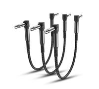 RUXELY 6.35mm Gitarren Patchkabel 0.3M 3Pack,90 Grad 1/4" Stecker Instrument Pedal Kabel,30CM Guitar Klinkenpatchkabel,Winkel Patch Cable für Gitarreneffekte,Gitarre/Bass Effektpedale,Pedalboard