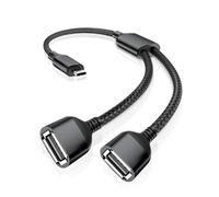 RUXELY Câble Adaptateur USB C vers Double USB A 2.0 Femelle 0.3M,Type C Mâle vers 2 USB OTG Rallonge 2 en 1 Port Répartiteur pour Tab S7 S8,A13 A21 A22 A23 A31 A32 A33 A42 A52 A53 A54 5G,A71 A72 A73