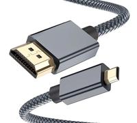 Ruxely Câble Micro HDMI vers HDMI 4.5M, 4K 60Hz Cordon Micro HDMI Type D Mâle Compatible pour Raspberry Pi 4 4b,GoPro Black Hero 7 6 5 4,Sony Camera A6000 A6300,Nikon B500,Lenovo Yoga 3 Pro 710,Canon
