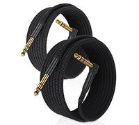 RUXELY Câble Stéréo Audio Jack 6,35 mm (9M/2 Pack) Cordon Coudé Instrument TRS 1/4 Mâle vers Mâle à Angle Droit pour Guitare Électrique,Basse,Clavier,Table de Mixage,Amplificateur,Égaliseur