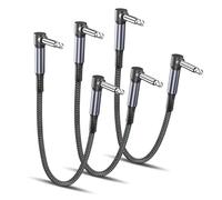RUXELY Câbles Patch Guitare 3 Pack 0.15M,Cordons d'Instrument Coudé Tricoté