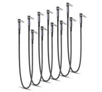 RUXELY Câbles Patch Guitare 6 Pack 0.15M,Cordons d'Instrument Coudé Tricoté