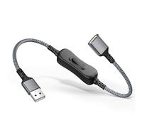 RUXELY USB Extension Câble avec Interrupteur 0.3M,Type A Mâle vers Femelle d'Extension (Marche/Arrêt),Cordon de Chargeur d'Alimentation (ON/OFF) pour LED Desk Lamp,Bandes LED,Ventilateur USB,Light