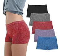 Ruxia Culotte garçonne sans couture pour femmes, sous les robes, sous-vêtements pour dames, lot de 5, B003., XXL