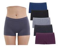 Ruxia Lot de 5 culottes garçonne sans couture pour femmes en nylon et spandex, sous-vêtements extensibles, boxers, XL