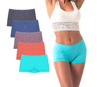 Ruxia Lot de 5 culottes garçonne sans couture pour femmes en nylon et spandex, sous-vêtements extensibles, boxers, S