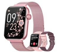 RUXINGX Montre Connectée Femme avec Appel, 1.83” Smartwatch avec 3 Bracelets, Fonction Féminine Sommeil Fréquence Cardiaque SpO2 20+ Modes Sportifs Podometre IP68 Calories Android iOS Rose Clair