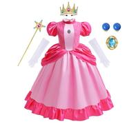 RUXlNRUA - Costume de princesse Wish Asha Dahlia pour fille, 4 à 13 ans, tenue de costumade avec accessoires, déguisement pour enfants (8 à 9 ans)