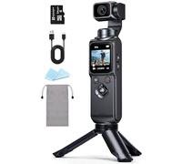Ruycllo Caméra Vlog 4K, Caméra Action Stabilisée avec Gimbal - Stabilisation 2 Axes, Écran Tactile avec Carte 64Go, Suivi Facial/Objet, 200 Min d'enregistrement, Caméra Compacte pour Le Sport Le vlog
