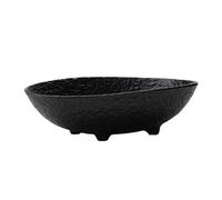 ruyi-1986 Assiette à collation Bol à Fruits en céramique, Bol à Fruits quadrupède, Bol à Fruits Ovale, utilisé for Le comptoir de Cuisine ou la décoration de Table à Manger(Noir)