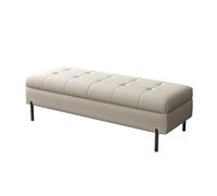 ruyi-1986 Banc Chambre Chambre à Coucher Lit Repose-Pieds Lit Repose-Pieds Lit en Bois Massif Devant Canapé Tabouret Rangement Tabouret de Rangement Tabouret de Chevet Banc Ottoman(Beige White)