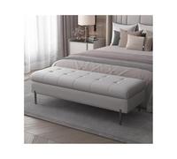 ruyi-1986 Banc Chambre Chambre à Coucher Lit Repose-Pieds Lit Repose-Pieds Lit en Bois Massif Devant Canapé Tabouret Rangement Tabouret de Rangement Tabouret de Chevet Banc Ottoman(Light Gray)