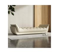 ruyi-1986 Banc Chambre Tabouret de Bout de lit Canapé de Chambre à Coucher Salon Chevet Tabouret Long Canapé-lit Principal Canapé en Cuir Haut de Gamme Banc Ottoman(Off-White,Grand)