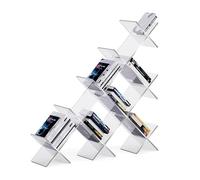 ruyi-1986 Bibliothèques Bibliothèque créative en Acrylique, étagère de Sol Forme, présentoir Magazines Salon Multicouche, Rangement décoration Transparente(Blanc)