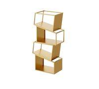 ruyi-1986 Bibliothèques Bibliothèque créative sur Pied, étagère de Rangement, Coin Salon, bibliothèque Simple, Chambre à Coucher, en Fer(Gold,M)