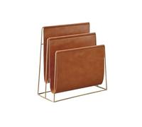 ruyi-1986 Bibliothèques Bibliothèque de Sol en Cuir Double Face, Porte-revues Nordique à Gradins for la Maison