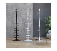 ruyi-1986 Bibliothèques Bibliothèque rotative, bibliothèque au Sol à 360 degrés, Support de Rangement en Spirale, métal(Silver)