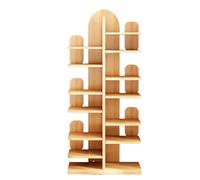 ruyi-1986 Bibliothèques Bibliothèque Simple en Forme de Cactus d'arbre, Armoire Maison for étudiants, Petite bibliothèque à Fente étroite, casier Rangement Multicouche for Salon(Wood Color)