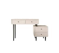 ruyi-1986 Coiffeuse Vanité et Armoire à tiroirs en Bois Massif de Style américain, Table Maquillage Minimaliste Noire rétro(Petit)