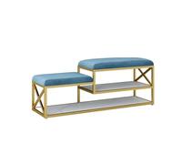 ruyi-1986 Tabouret à chaussures pour entrée avant intérieure, petit organisateur de chaussures avec rangement, tabouret à chaussures, porche, armoire de rangement, banc d'entrée (bleu, 120 cm)