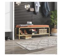 ruyi-1986 Tabouret à chaussures tabouret canapé banc porte d'entrée meuble à chaussures tabouret de rangement maison porche armoire rangement lit extrémité banc d'entrée (orange, 80 x 30 x 42 cm)