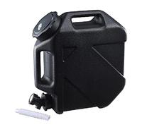 RUYI Bidon d'eau avec robinet et couvercle à visser, sans BPA, réservoir d'eau potable, portable avec poignée, pour caravane, pique-nique, randonnée, bleu transparent, 10 L, noir