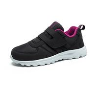 RUYI Chaussures Diabétiques pour Femme et Homme Extra Larges pour Seniors - Chaussures Orthopédiques de Santé - Sneakers Ultralégers pour Pieds Enflés, Noir /violet, 39 EU
