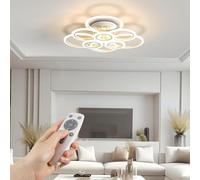 RUYI Plafonnier Led avec Telecommande,120W Eclairage de Plafond,9 Anneaux Ronde Lampe Plafond Dimmable,2800-7000K,Lustre pour Salon Chambre Bureau Cuisine Couloir