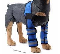 RUYICZB Attelle LCA pour Chiens, Genouillère De Soutien Solide pour Chiens Déchirés des Pattes Avant du LCA, Soulagement De La Douleur Arthritique De La Dysplasie De La Hanche, Arthrose,Bleu,M