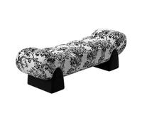 RUYICZB Banc De Chevet pour Chambre À Coucher, Tabouret De Bout De Lit avec Pieds Robustes, Banc De Chevet en Bois avec Rangement, Pouf Rembourré pour Salon, Appartement,Noir,80cm