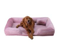 RUYICZB Canapé-lit orthopédique en Mousse pour Chien, lit pour Chien avec Surface en Velours hollandais Doux, lit Lavable pour Animaux de Compagnie avec Fond antidérapant,Rose,68x54x15cm