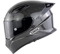 RUYICZB Casque Intégral De Moto en Fibre De Carbone Approuvé par Le Dot Casque De Moto Modulaire avec Double Visière pour Homme Et Femme Grand Casque À Aile Arrière,B,L