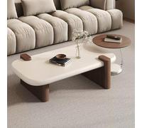 RUYICZB Ensemble De 2 Tables Basses Gigognes Blanches, Ovales, avec Pieds Robustes, Grandes Tables Basses Aux Coins Arrondis, Idéales pour Le Salon Ou Un Appartement,120+55cm