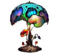 RUYICZB Fleur colorée Fleur Animale série Champignon Lampe de Table rétro résine Lampe de Table de Chevet oeuvre pour la Maison Chambre décorative,F