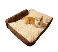 RUYICZB Lit orthopédique pour Chien, canapé Confortable et Lavable pour Animaux de Compagnie, lit pour Chien Extra épais avec Housse Amovible et Lavable et Fond antidérapant,café,52x38x21cm