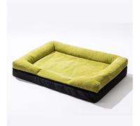 RUYICZB Lit orthopédique pour Chien, canapé-lit Lavable pour Chien avec traversins Confortables et Housse Amovible Lavable, lit pour Animal de Compagnie en Mousse à alvéoles,Vert,60x45cm