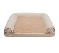 RUYICZB Lit orthopédique pour Chien, lit pour Chien avec Doublure imperméable et Housse Amovible à Fermeture éclair, canapé Lavable pour Animaux de Compagnie,Beige,50x40x9cm