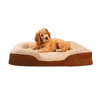 RUYICZB Lits orthopédiques en Mousse pour Chien, canapé-lit Lavable pour Chien avec Support en Mousse à œufs et Housse Amovible, lit pour Animaux de Compagnie,Kaki,91x69x18cm