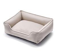 RUYICZB Lits orthopédiques pour Chiens, lit pour Animaux de Compagnie avec Fond Amovible et antidérapant, canapé-lit pour Chien Lavable en Machine,Beige,75x58x22cm