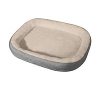 RUYICZB Lits orthopédiques pour Chiens, Lits pour Animaux de Compagnie avec Housse en Peluche Amovible, Lits pour Cages pour Chiens avec Coussin traversin à Quatre côtés,Gris,60x75cm