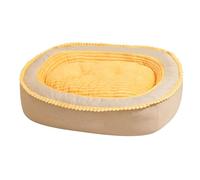 RUYICZB Lits pour Chiens lavables, lit orthopédique pour Chien avec Coussins latéraux, lit Confortable pour Animaux de Compagnie avec Housse à Fermeture éclair Amovible,Jaune,120x90x23cm