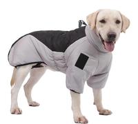 RUYICZB Manteau pour Chien par Temps Froid, Manteaux d'hiver Imperméable Et Réfléchissant pour Chiens, Veste d'hiver pour Chiens Moyens Et Grands avec Harnais Vêtements pour Chiens,Noir,3XL