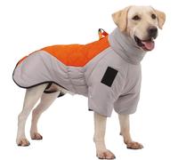 RUYICZB Manteau pour Chien par Temps Froid, Manteaux d'hiver Imperméable Et Réfléchissant pour Chiens, Veste d'hiver pour Chiens Moyens Et Grands avec Harnais Vêtements pour Chiens,Orange,XL